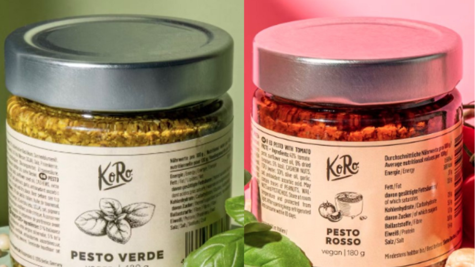 Diese beiden Pestos sind vom Rückruf betroffen.Foto: KoRo Handels GmbH Diese beiden Pestos sind vom Rückruf betroffen.Foto: KoRo Handels GmbH
