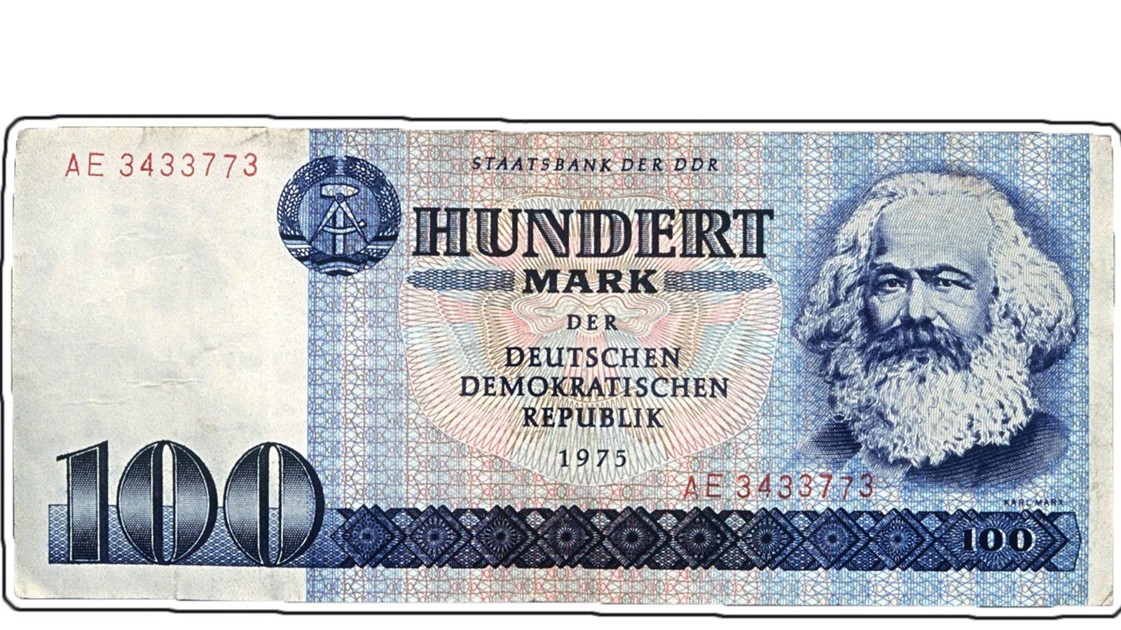 Antikapitalist auf Geldschein: 100-Mark-Banknote der DDR.Foto: dpa