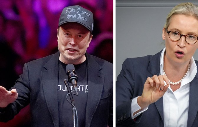 Tech-Milliardär Elon Musk und AfD-Chefin Alice Weidel<span class='image-autor'>Foto: &nbsp;</span>