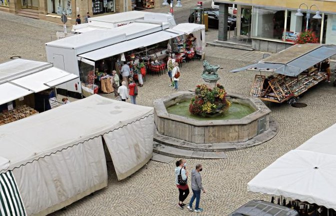 Premiere: Gestern fand der erste Vaihinger Krämermarkt mit Maskenpflicht statt. sr