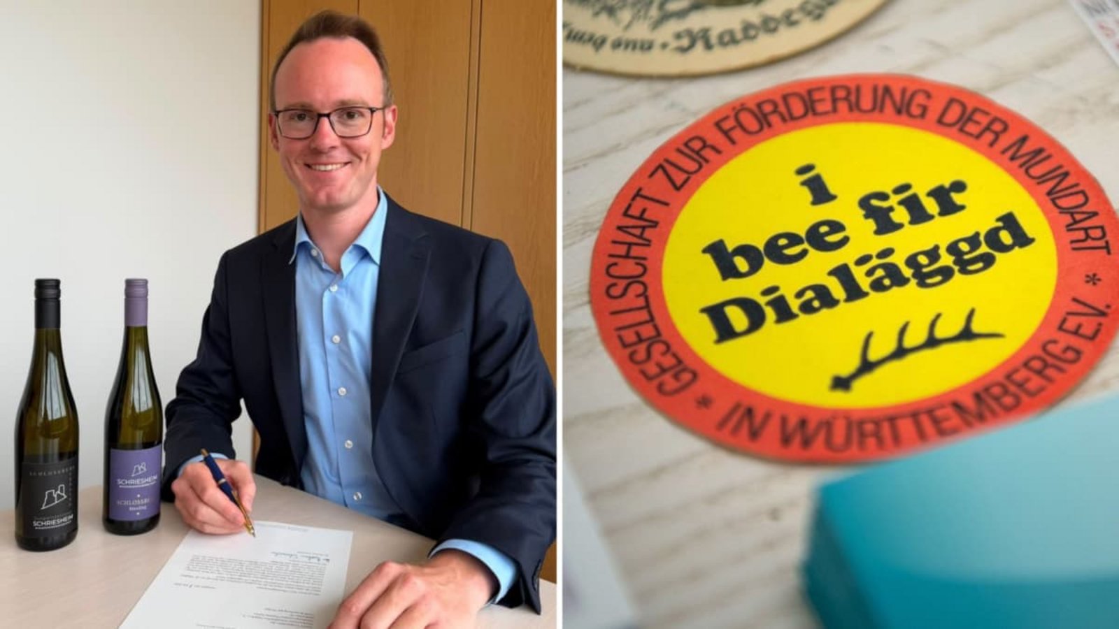 Die Anfrage seines Parteikollegen, in den „Förderverein Schwäbischer Dialekt e.V.“ einzutreten, lehnte Carsten Schneider mit einem Augenzwinkern und einer Spende zur Entschädigung ab.Johanna Voß/dpa/Sebastian Gollnow Die Anfrage seines Parteikollegen, in den „Förderverein Schwäbischer Dialekt e.V.“ einzutreten, lehnte Carsten Schneider mit einem Augenzwinkern und einer Spende zur Entschädigung ab.Johanna Voß/dpa/Sebastian Gollnow