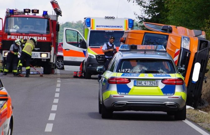 Ein Sprinter kam zwischen Hohenhaslach und Horrheim von der Straße ab.  KS-Images/Mandu