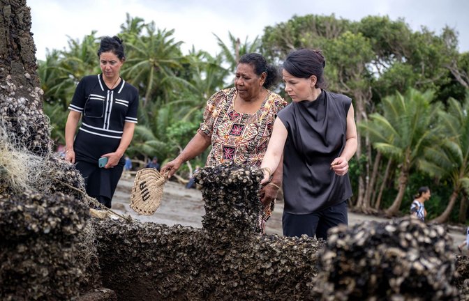Im Mittelpunkt der einwöchigen Reise von Außenministerin Baerbock nach Australien, Neuseeland und Fidschi steht die Sicherheitspolitik und der Klimaschutz.<span class='image-autor'>Foto: Sina Schuldt/dpa</span>
