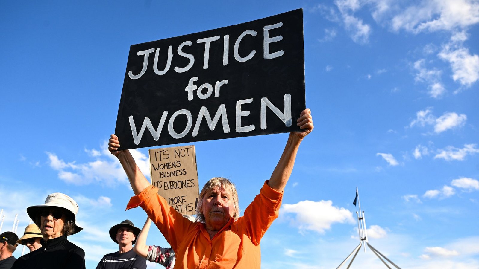 Eine Kundgebung zur Beendigung der Gewalt gegen Frauen in Canberra.Foto: Lukas Coch/AAP/dpa