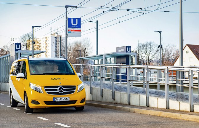 Die gelben Vans von SSB-Flex kosten einen Komfortzuschlag, für den  VVS-Rider reicht in der Region die normale Fahrkarte.<span class='image-autor'>Foto: SSB/Birgit Kiefer</span>