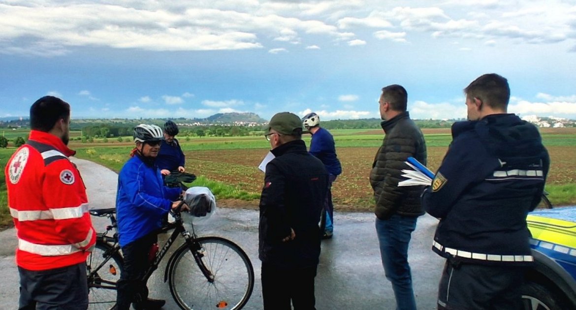 VKZ-Tour 2026 Oberriexingen Vortour Blick auf Hohenasperg, DRK, Feuerwehr, Polizei Verkehrsbehörde Radsportverein. Foto: Kauer