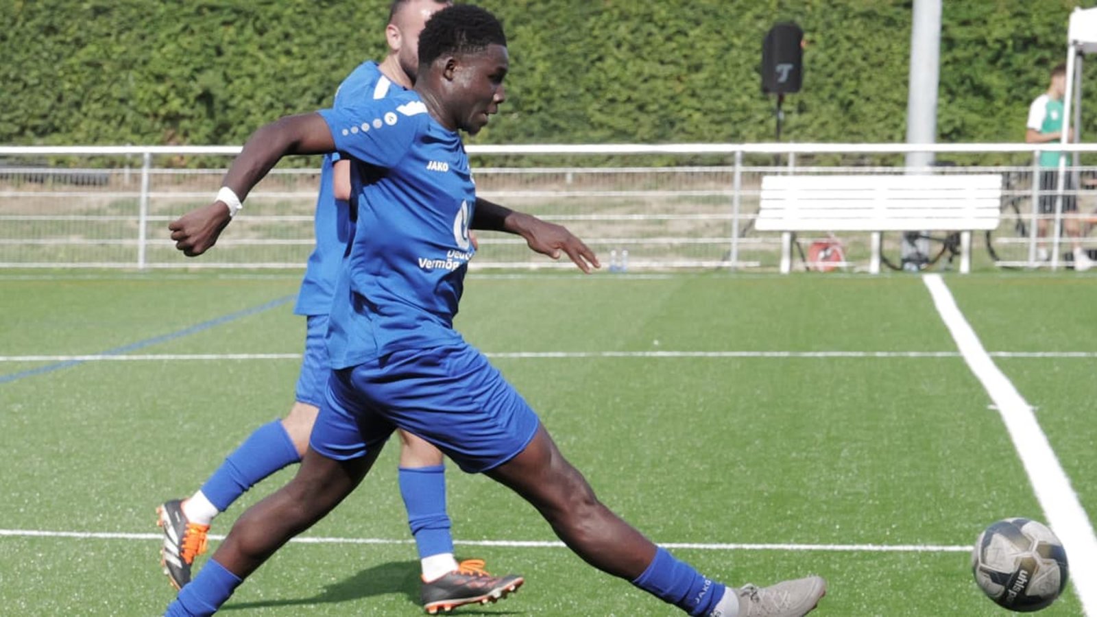Elias Tweneboa eröffnete am Sonntagnachmittag den Torreigen für GFV Ermis Metanastis Stuttgart, seine Mitspieler sollten noch zehn weitere Treffer folgen lassen.Archiv/Günter Bergmann