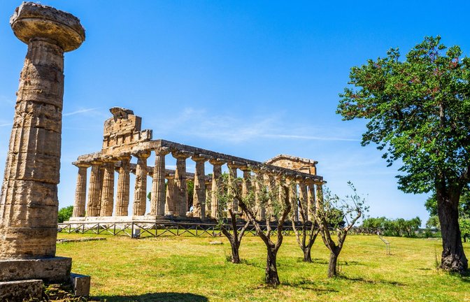 Griechischer Tempel in Paestum im Südwesten Italiens<span class='image-autor'>Foto: imago/Stefano Ravera</span>