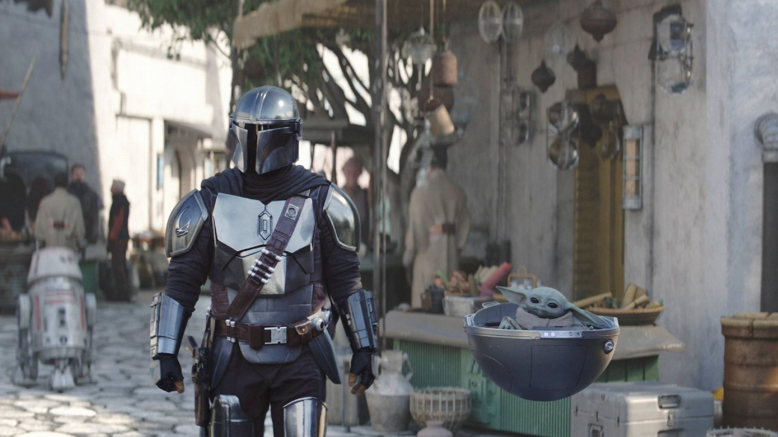 Der Mandalorianer ist auch in Staffel drei wieder mit Grogu unterwegs.Foto: IMAGO/Picturelux/Lucasfilm Ltd. Der Mandalorianer ist auch in Staffel drei wieder mit Grogu unterwegs.Foto: IMAGO/Picturelux/Lucasfilm Ltd.