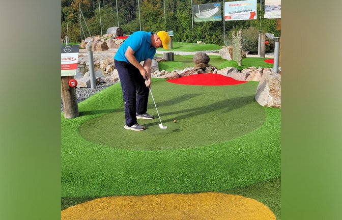 Adventuregolf auf höchstem Niveau: Bereits beim Training 2025 waren internationale Spitzenspieler sowie Welt- und Europameister auf der Anlage des TV Vaihingen – wie hier Weltmeister Markus Janßen. Jetzt kommen sie wieder. <span class='image-autor'>Foto: TV Vaihingen</span>