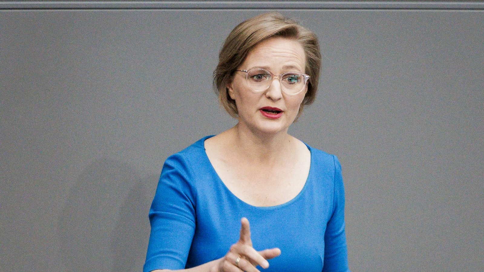 Im Deutschen Bundestag: Grünen-Chefin Franziska Brantner.Foto: Carsten Koall/dpa