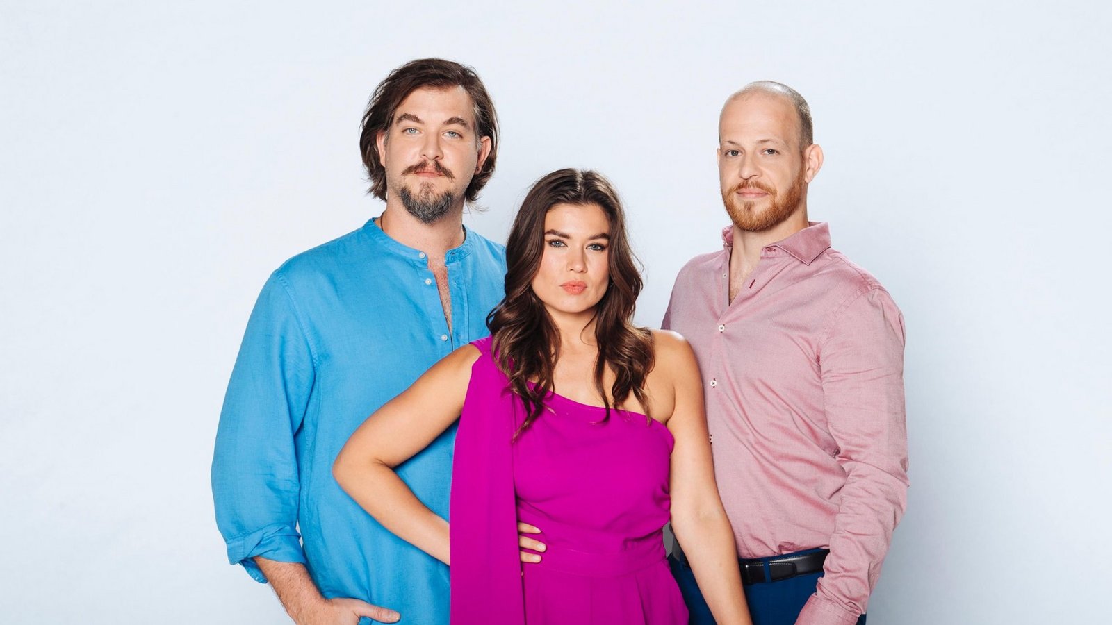 Sharon Berlinghoff mit ihren Serien-Kollgen Diego Carlos Seyfarth („David Junker“, links) und Patrick Müller („Tobias Lassner“).Foto: RTL / Julia Feldhagen