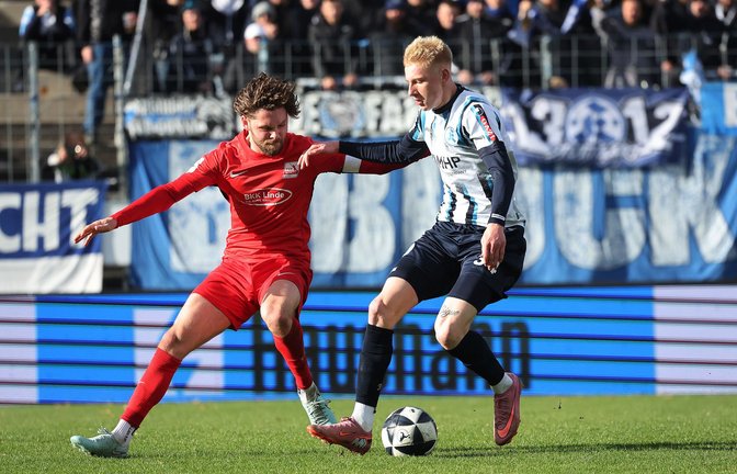 Oskar Hencke (rechts) von den Kickers zieht es zur TSG Hoffenheim.<span class='image-autor'>Foto: Baumann/Hansjürgen Britsch</span>