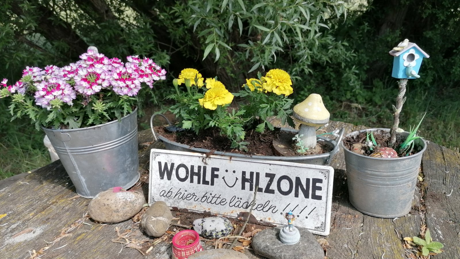 Wenn das mal keine nette Aufforderung ist: Die „Wohlfühlzone“ bei Tiefenbronn möchte schlechte Laune vertreiben. Foto: Banholzer Wenn das mal keine nette Aufforderung ist: Die „Wohlfühlzone“ bei Tiefenbronn möchte schlechte Laune vertreiben. Foto: Banholzer