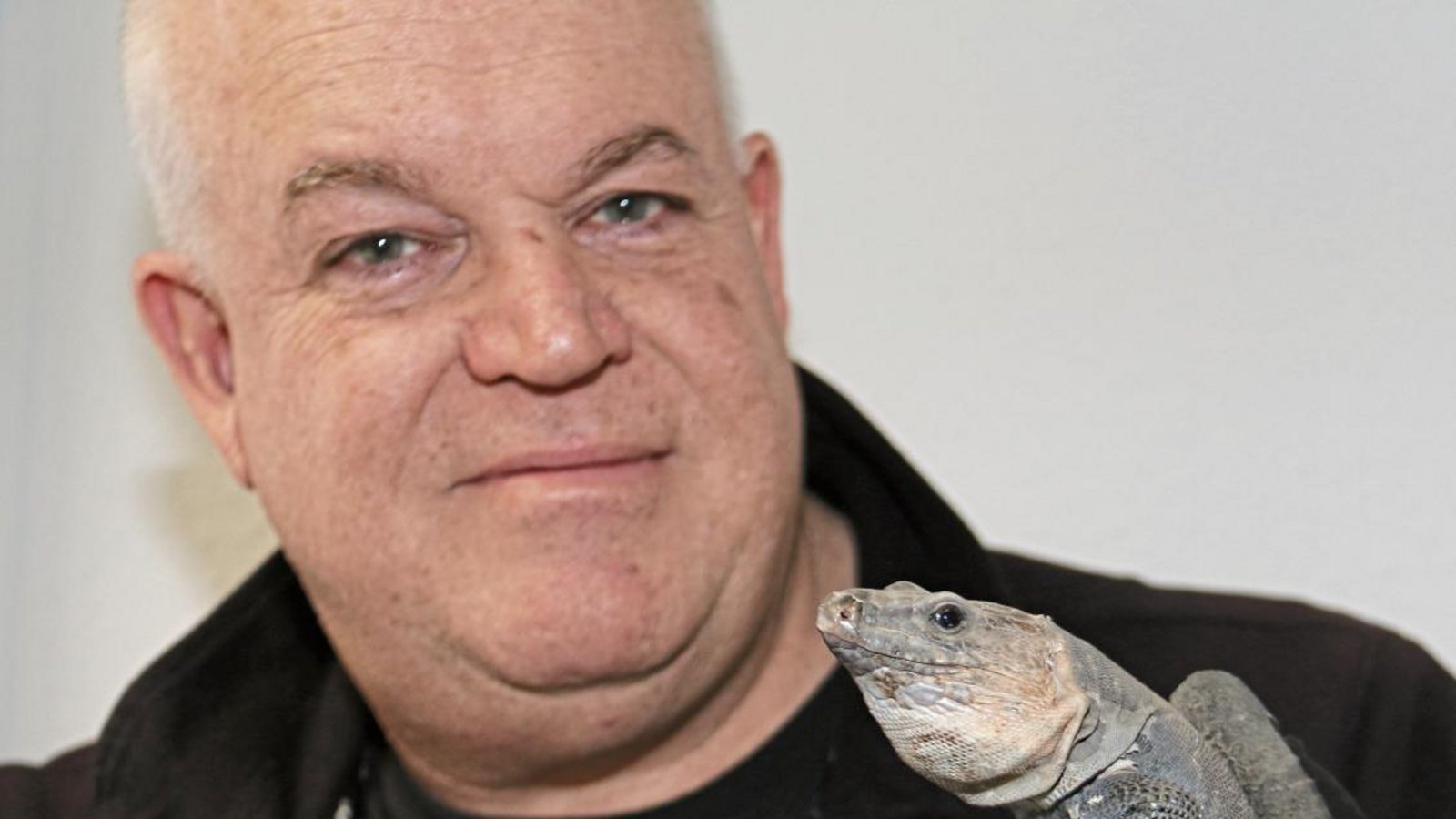 Jürgen Sämann und sein „Stehlini“, ein Männchen der Gran-Canaria-Rieseneidechse Callotia stehlini, das seit knapp zehn Jahren bei der Familie lebt. Jürgen Sämann und sein „Stehlini“, ein Männchen der Gran-Canaria-Rieseneidechse Callotia stehlini, das seit knapp zehn Jahren bei der Familie lebt.