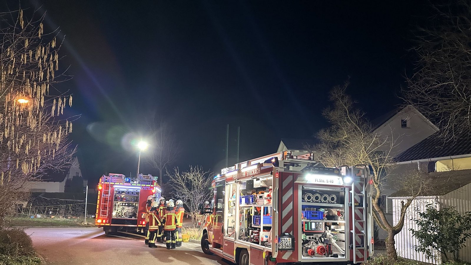 Die Feuerwehr war mit mehreren Fahrzeugen vor Ort.Foto: Feuerwehr Stockach