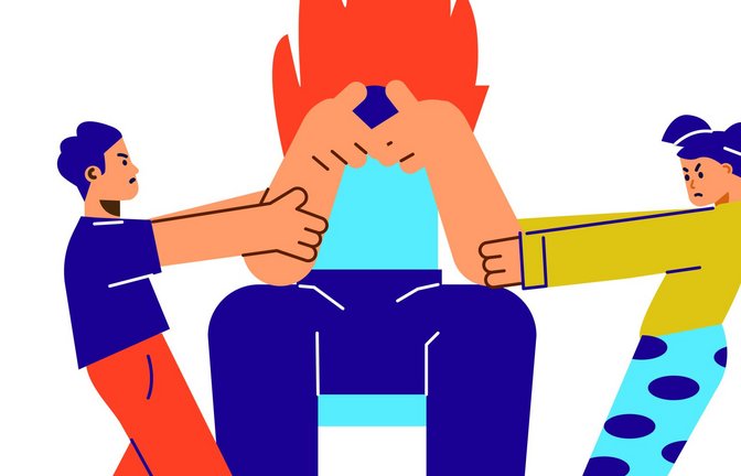 Viele Eltern haben das Gefühl, dass alle an ihnen zerren und dass sie vielem nicht gerecht werden können. Sich Hilfe zu suchen ist kein Zeichen von versagen, sondern es zeigt Stärke und Mut<span class='image-autor'>Foto: Adobe Stock/Kudryavtsev</span>