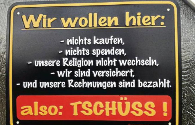 Hier ist wirklich nichts zu holen, schreibt Friedbert Rößler. Gesehen in Vaihingen.