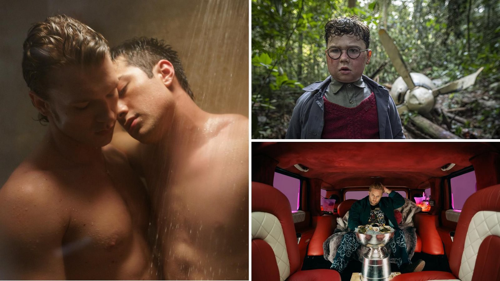 Wir wär’s zum Beispiel mit „Heated Rivalry“, „Lord of the Flies“ oder „Kacken an der Havel“ ( von links im Uhrzeigersinn)? Einige unserer Serientipps im FebruarFoto: HBO Max/Sabrina Lantos, Sky/Wow, Netflix