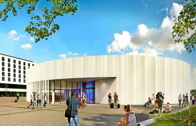 So soll der Flughafenbahnhof einmal aussehen.<span class='image-autor'>Foto: plan b/ </span>
