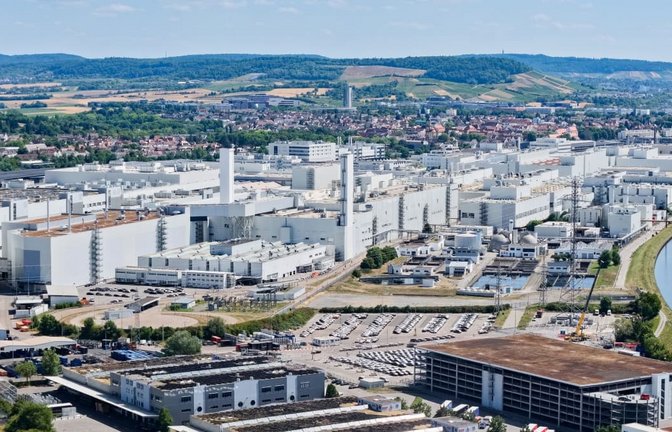 Blick auf das Werk des Autoherstellers Audi in Neckarsulm.<span class='image-autor'>Bernd Weißbrod/dpa</span>