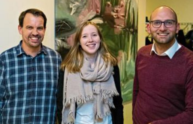 Springer (li.) mit Lara Weißschuh und Valentin Stuber.  Foto: Kalb