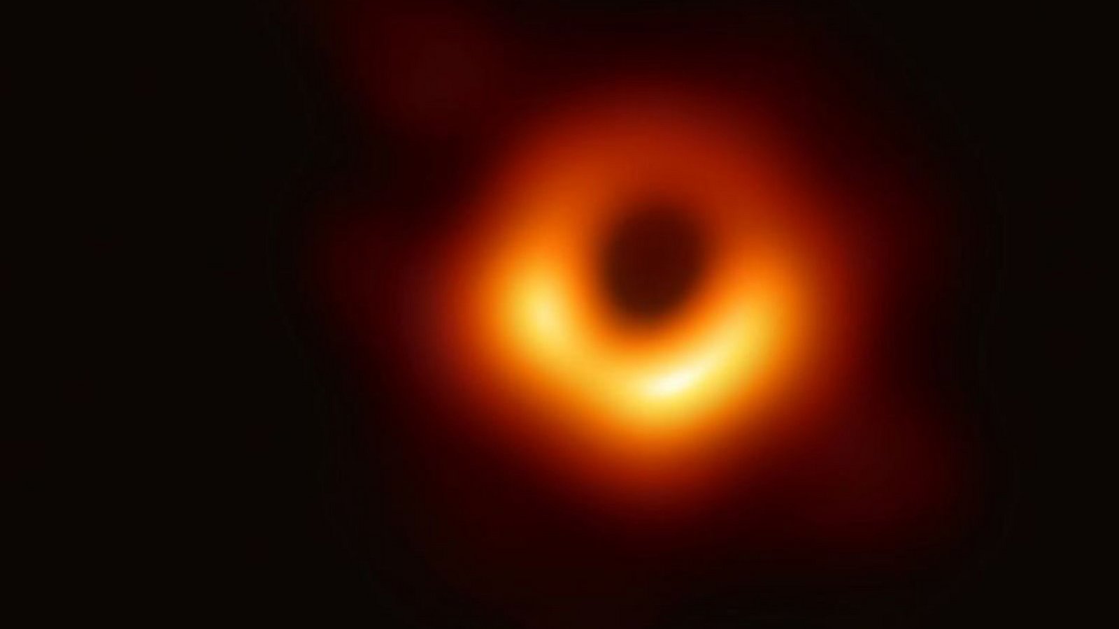 Dieses Bild ist der erste direkte visuelle Nachweis eines Schwarzen Lochs (undatiertes Handout, das am 10. April 2019 freigegeben wurde).Foto: Event Horizon Telescope (EHT)/dpa