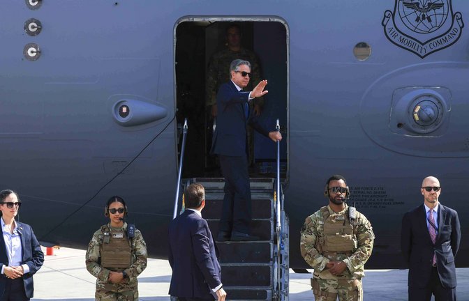 Außer Spesen, wenig gewesen: US-Außenminister Blinken bei seiner jüngsten Nahost-Reise.<span class='image-autor'>Foto: dpa/Kevin Mohatt</span>