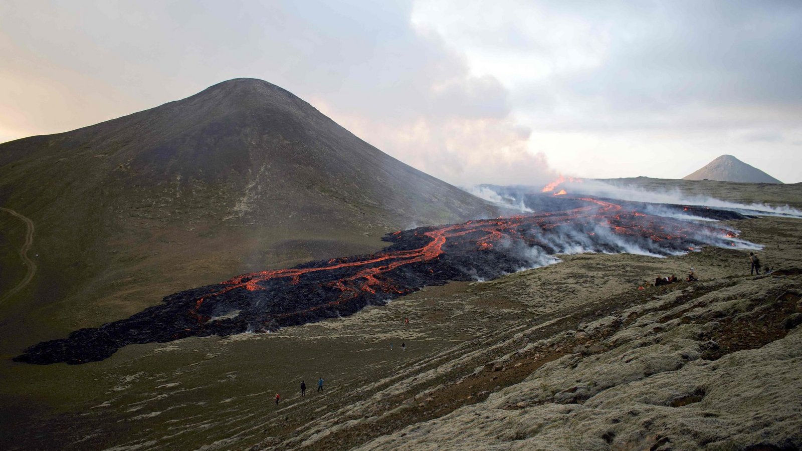 Das Vulkangebiet liegt etwa 40 Kilometer von Reykjavik entfernt am südwestlichen Zipfel der Insel, unweit des Hauptstadtflughafens.Foto: AFP/Jeremie Richard
