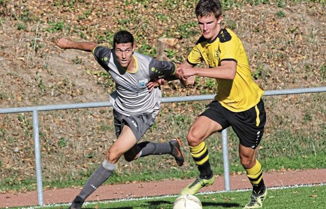 Markus Lotter (rechts) bringt für Ensingens Trainer Siegfried Blum die nötige körperliche Härte mit, die oft den Unterschied ausmacht, ob ein Team zur Spitze gehört. Foto: Nachreiner