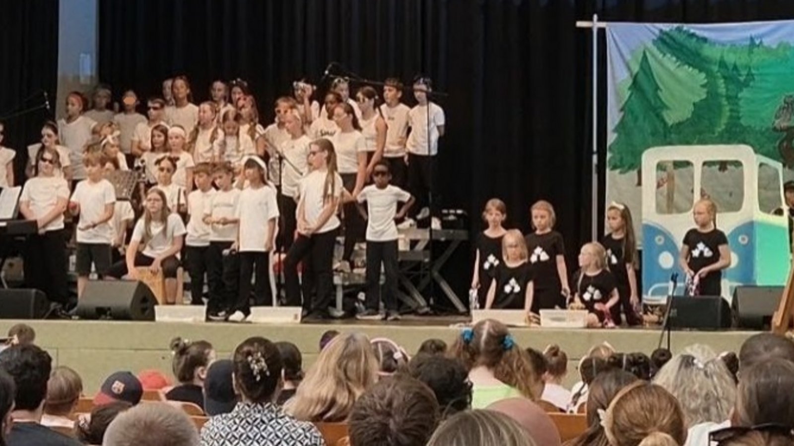 Die selbst gebastelten Kulissen verleihen der Aufführung an der Bartenbergschule eine ganz besondere Atmosphäre.  Foto: p