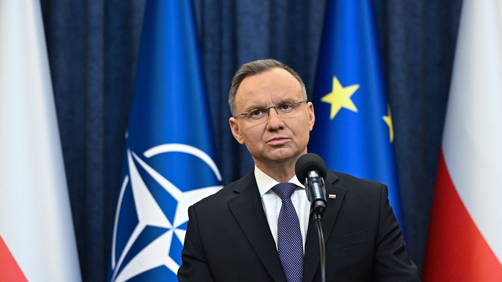 Polens Präsident Andrzej Duda will die verhafteten PiS-Abgeordneten erneut begnadigen.Foto: dpa/Radek Pietruszka Polens Präsident Andrzej Duda will die verhafteten PiS-Abgeordneten erneut begnadigen.Foto: dpa/Radek Pietruszka