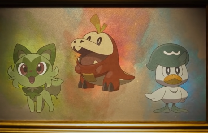 Die neuen Pokémon-Starter: Felori, Krokel und Kwaks (von links nach rechts)<span class='image-autor'>Foto: Game Freak / The Pokémon Company</span>
