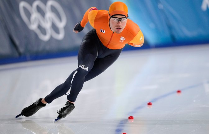 Der Vater von Eisschnellläufer Joep Wennemars sorgte bei den Olympischen Winterspielen 2026 für einen kuriosen Moment.<span class='image-autor'>Foto: picture alliance/dpa/AP | Ben Curtis</span>