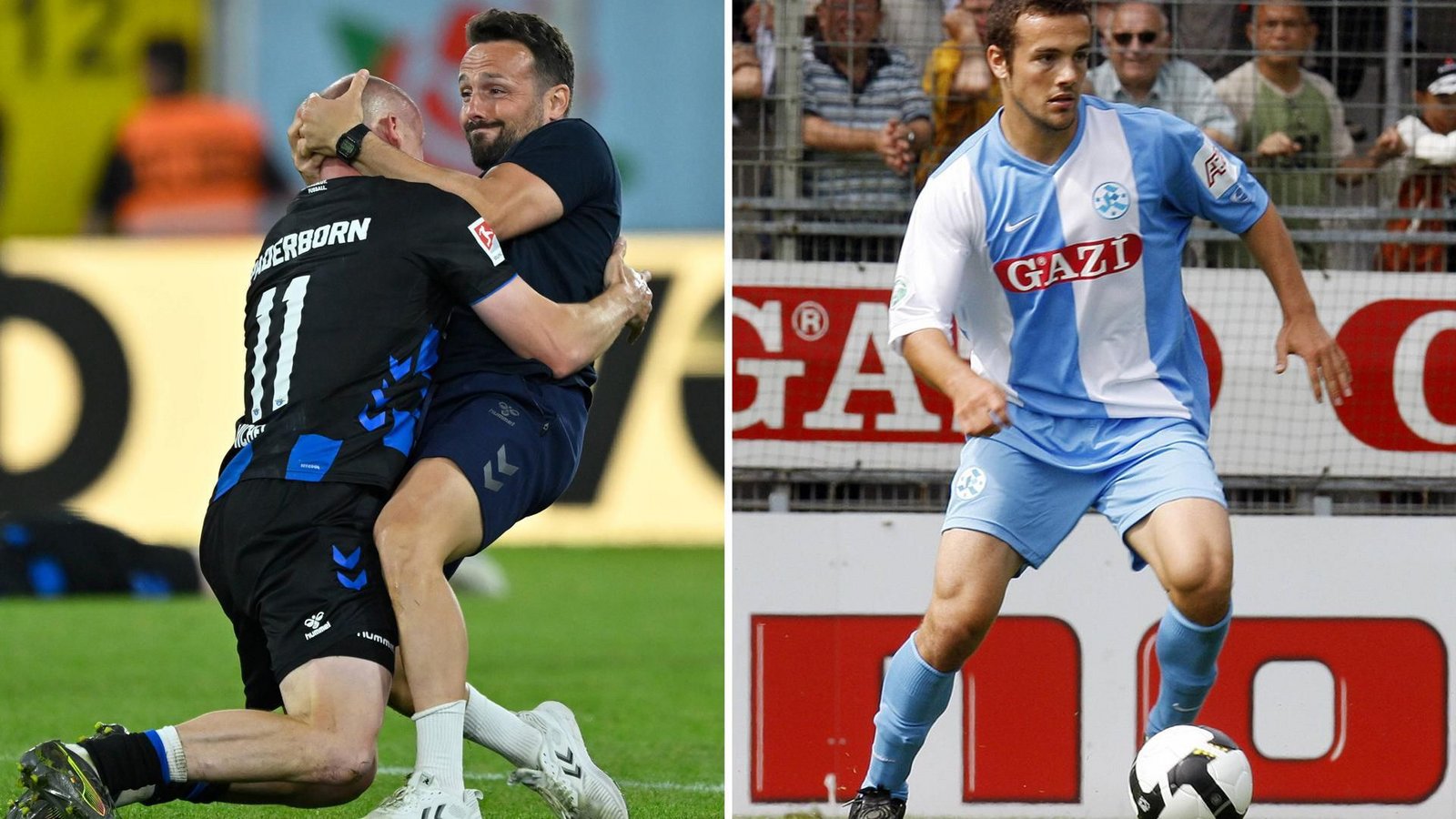 Ralf Kettemann jubelt direkt nach dem Abpfiff mit seinem Führungsspieler Sven Michel, rechts im Dress der Stuttgarter Kickers.Foto: IMAGO/Ulrich Hufnagel Ralf Kettemann jubelt direkt nach dem Abpfiff mit seinem Führungsspieler Sven Michel, rechts im Dress der Stuttgarter Kickers.Foto: IMAGO/Ulrich Hufnagel