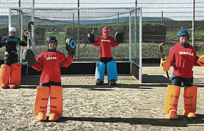 Die Nachwuchstorhüter des Club an der Enz haben am Pfingstmontag ein positionsbezogenes Training unter Einhaltung der Abstandsregeln absolviert. Foto: privat