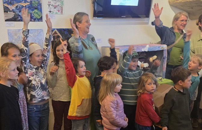 Mit einem Fledermausdiorama gewinnt der Ensinger Naturkindergarten den Wettbewerb.   <span class='image-autor'>Foto: p</span>