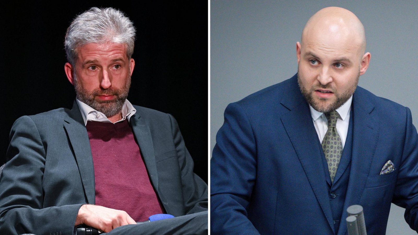 Boris Palmer (links) und Markus Frohnmaier werden am 5. September in Tübingen öffentlich über verschiedene politische Themen diskutieren.Foto: IMAGO/Ulmer II, Political-Moments