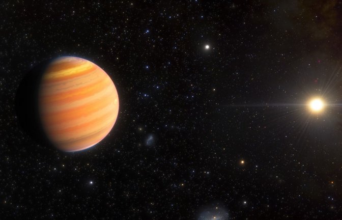 Der Exoplanet TIC 241249530b umkreist seinen Heimatstern auf einem extrem exzentrischen Orbit.<span class='image-autor'>Foto: NOIRLab/NSF/AURA/J. da Silva/dpa</span>