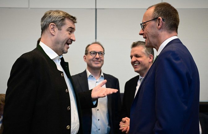 Männerwirtschaft – bleibt das Gesicht der Union männlich? Hier Markus Söder, Alexander Dobrindt (CSU), Thorsten Frei und Friedrich Merz (CDU).Männerwirtschaft – bleibt das Gesicht der Union männlich? Hier Markus Söder, Alexander Dobrindt (CSU), Thorsten Frei und Friedrich Merz (CDU).<span class='image-autor'>Foto: AFP/TOBIAS SCHWARZ</span>