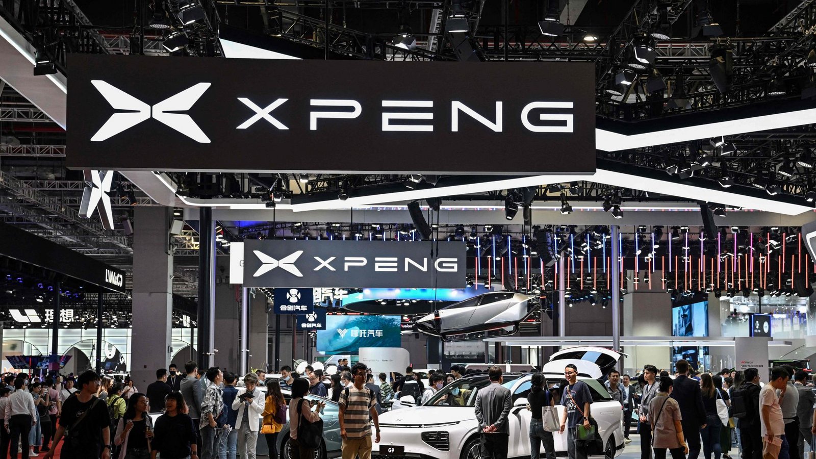 Die Marke Xpeng gehörte im vergangenen Jahr auf der Automesse in Schanghai zu den großen Überraschungen aus China.Foto: AFP/Hector Retamal