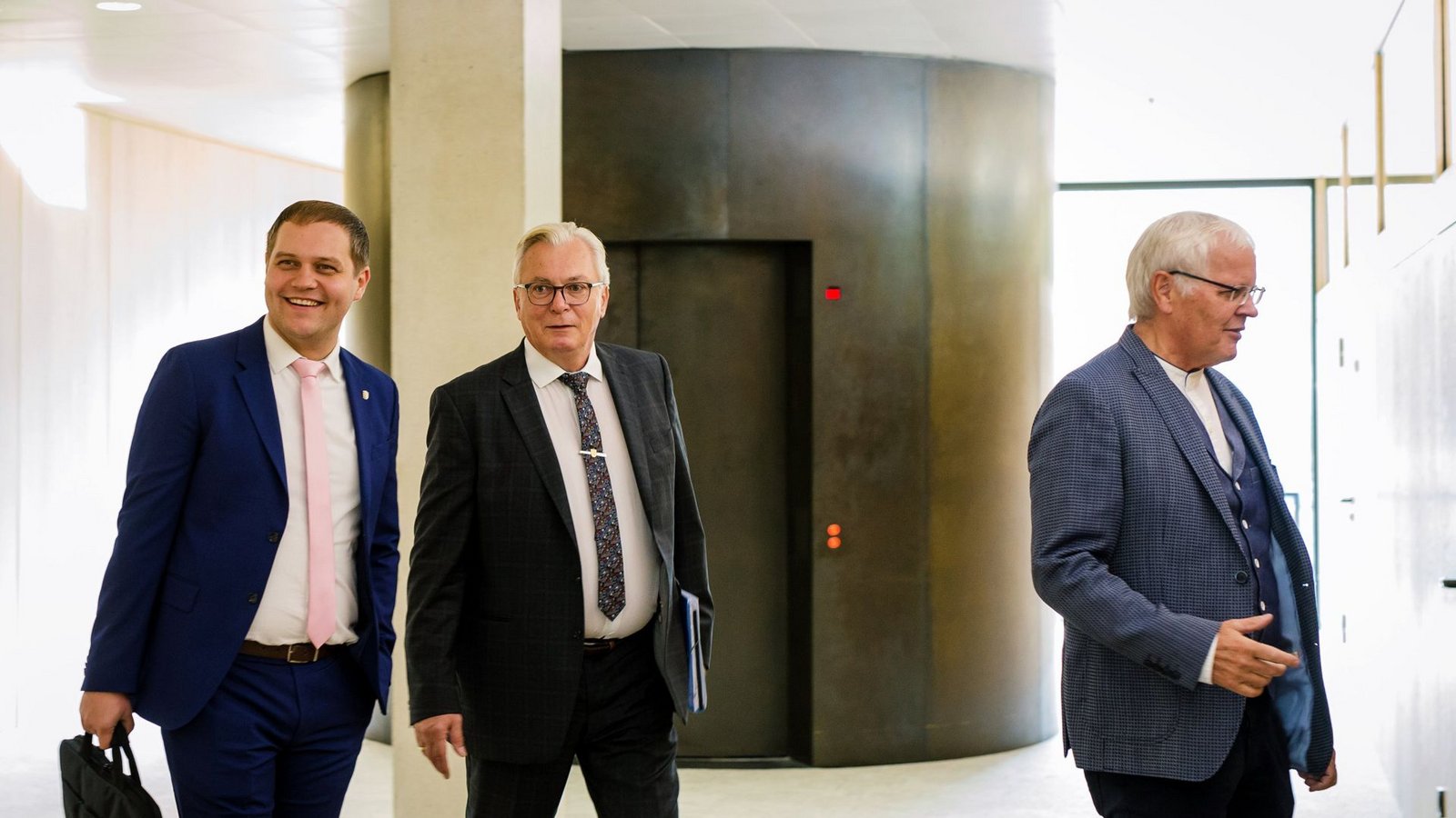 Der neue AfD-Fraktionschef Anton Baron (links) neben seinem  Vorgänger Bernd Gögel und Emil Sänze (rechts).Foto: dpa/Christoph Schmidt
