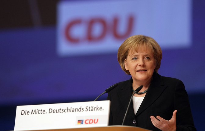 Angela Merkel als Kanzlerin beim CDU-Parteitag 2008 in Stuttgart. Eine Rede halten wird sie dieses Mal nicht.<span class='image-autor'>Foto: Kraufmann/Leif-H. Piechowski</span>