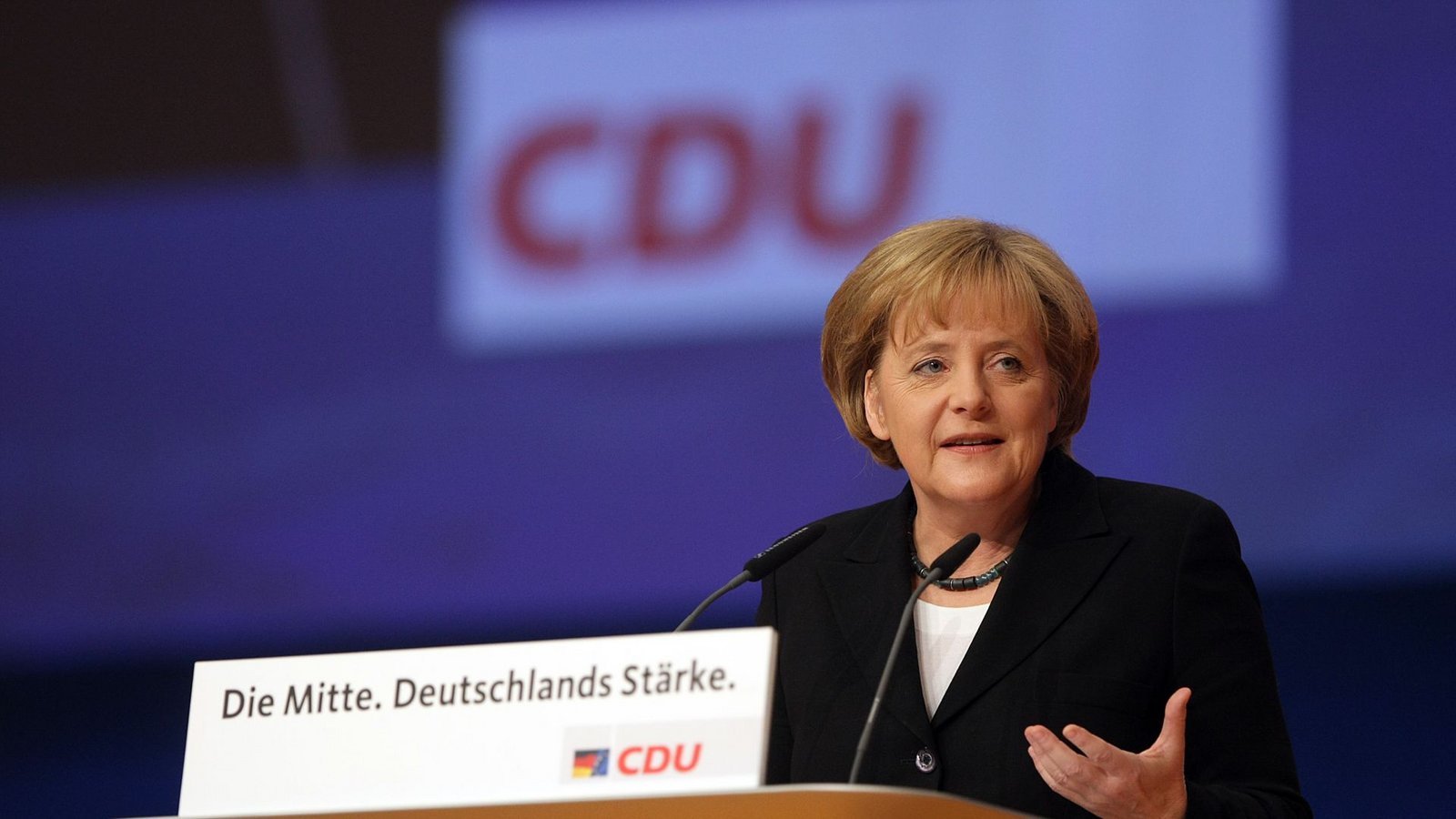 Angela Merkel als Kanzlerin beim CDU-Parteitag 2008 in Stuttgart. Eine Rede halten wird sie dieses Mal nicht.Foto: Kraufmann/Leif-H. Piechowski Angela Merkel als Kanzlerin beim CDU-Parteitag 2008 in Stuttgart. Eine Rede halten wird sie dieses Mal nicht.Foto: Kraufmann/Leif-H. Piechowski