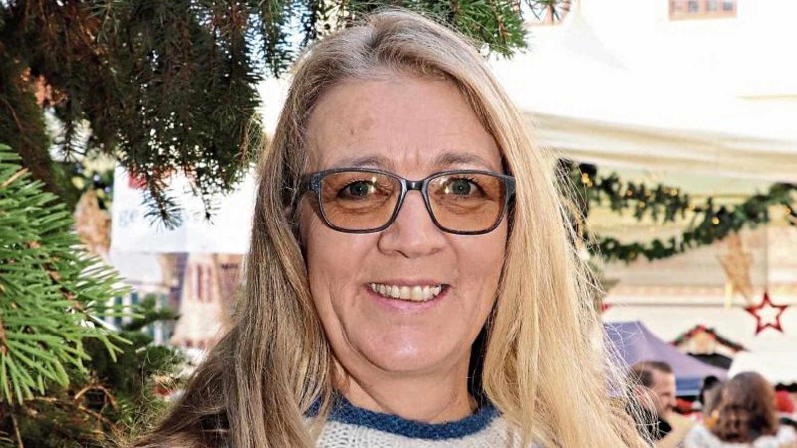 Gudbjörg Astvaldsdottir auf dem Vaihinger Weihnachtsmarkt. Foto: Gergen