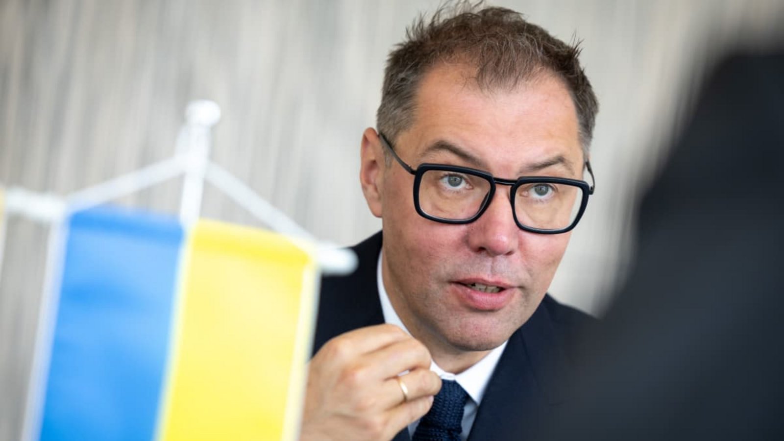 Oleksii Makeiev wirbt freundlich und diplomatisch im Ton, aber dennoch klar in der Sache für die ukrainischen Belange.Frank Eppler