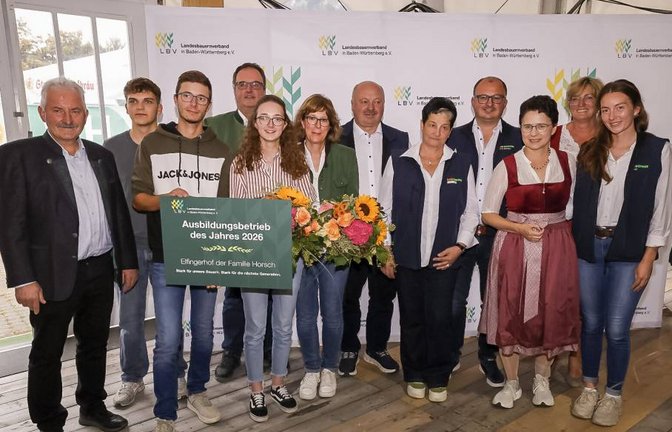 Bauerntag 2026 Landesbauernverband LBV Auszeichnung Betrieb des Jahres Elfingerhof Maulbronn Ausbildung Ausbildungsbetrieb Familie Horsch, Foto: LBV / Alexander_Klarmann