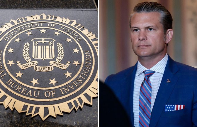 Das FBI durchsuchte die Wohnung einer Washington-Post-Journalistin. Pete Hegseth (l.), inzwischen „Kriegsminister“, hatte vergangenes Jahr selbst mit einem Leak für Aufsehen gesorgt (Archiv).<span class='image-autor'>Foto: IMAGO/UPI Photo/IMAGO/BONNIE CASH</span>