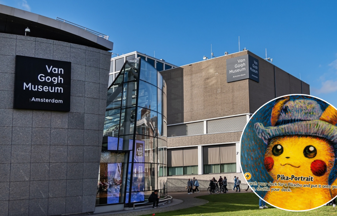 Im Amsterdamer Van-Gogh-Museum sorgte die Pikachu-Karte für Aufsehen.<span class='image-autor'>Foto: Kiev.Victor/ Shutterstock, Simbert Brause/ Shutterstock</span>