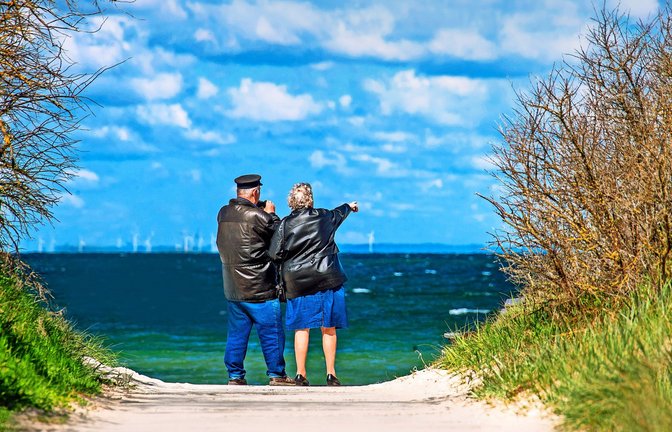 Die beiden tun etwas gegen mögliche Herz-Kreislauf-Erkrankungen: Sie tanken frische Luft und tauschen sich aus.<span class='image-autor'>Foto: dpa//Jens Büttner</span>